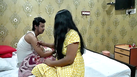 Indian brunette with big ass fucks her man in hotel room
