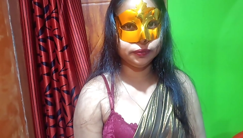 Indian girl in a sexy dress and stockings getting fucked