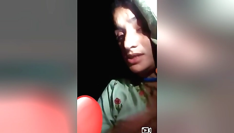 Amateur brunette shows her boobies and her wet pussy