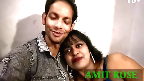 Indian brunette sucking and fucking a dude on camera