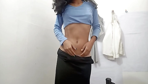 Indian naked girl finger her pussy in her bathroom
