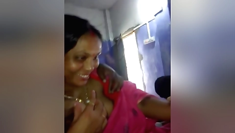 Indian brunette with large breasts in a sexy bikini