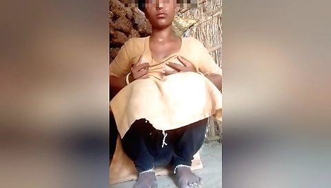 Indian girl uses bamboo in her sex toy in solo video