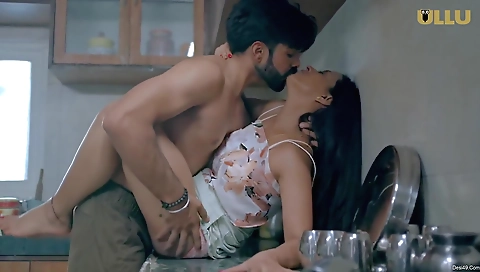 Busty brunette is giving a blowjob to a man and getting a blowjob