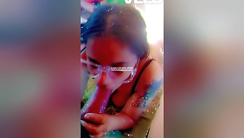 Indian girl gives a nice blowjob in a big black cock