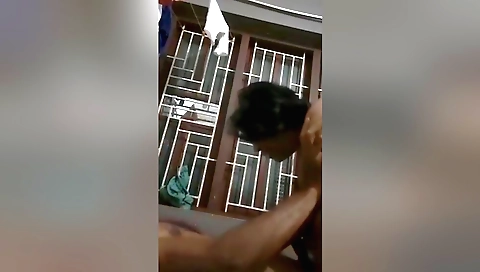 Indian babe with big boobs and cute legs gives handjob