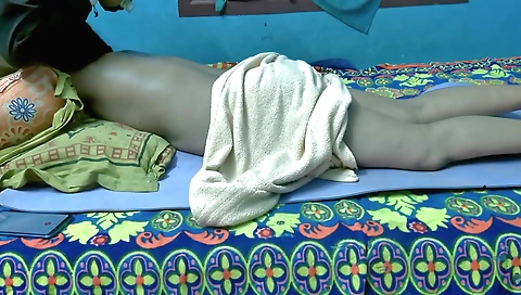 Indian massage housewife shows her body while doing massage