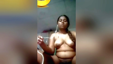 Busty brunette babe shows off her hairy pussy and tits