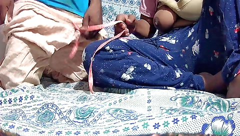 Busty Indian girl with big breasts sucking a big dick