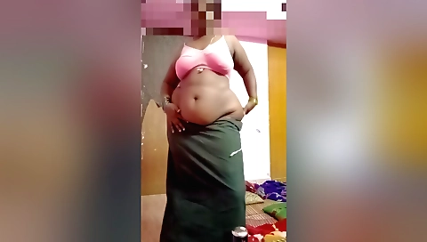 Indian wife with a big ass is making her own solo video