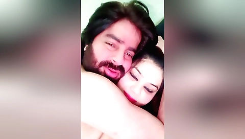 Amateur brunette porn video with a cute brunette girl