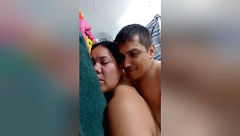 Indian woman in a sexy bikini makes her big boobs really big