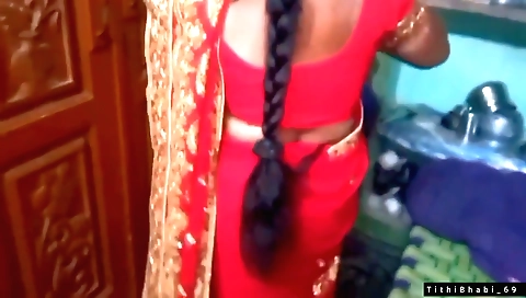 Indian brunette shows off her body and ass to a stranger