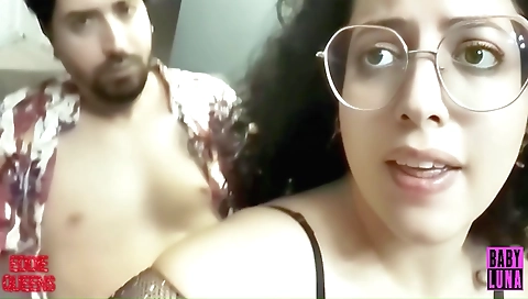 A horny stepsister is seen having a nice time with her stepdaddy