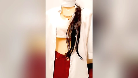 Sexy secretary and her boyfriend have an erotic solo vid