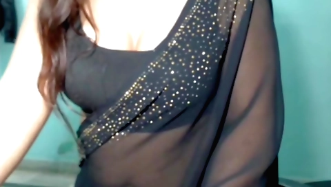 Busty brunette with natural boobs doing a hot solo dance