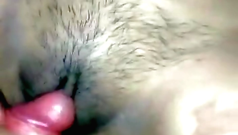Indian brunette eats pink mushroom head of her lover