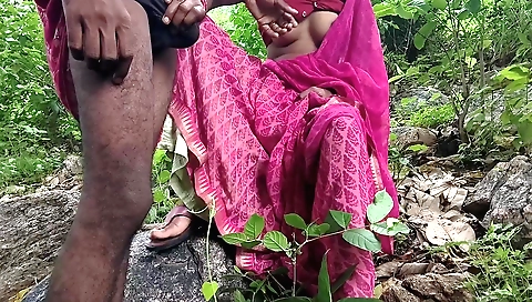 Indian teen naked and faked with a man in the outdoor