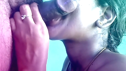 Indian girl with a small pussy sucking a deep throat