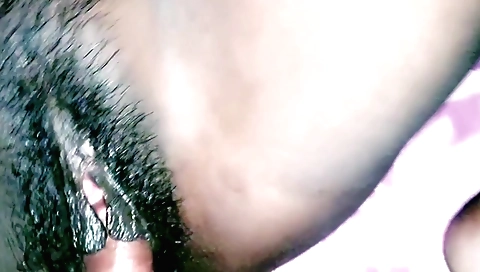 Indian girl fucked and creampie on her hairy pussy