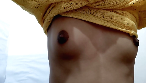 Indian girl plays with her boyfriend's cock in bedroom