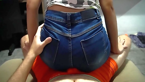 Indian guy with big cock fucks his girl in his pants