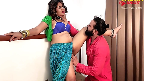 Indian hottie in a sexy dress is fucking on the floor