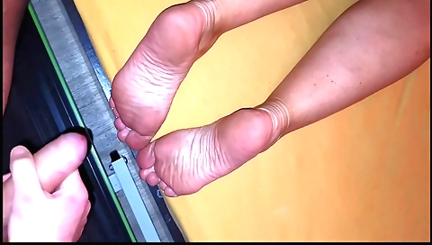 Foot fetish amateur video with a stepmom and my feet