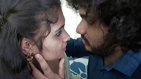 Busty indian couple spends first night in the car and bed