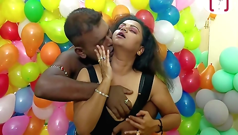 Horny indian woman plays with her natural boobs and pussy