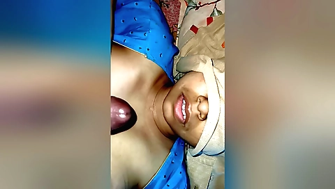 Indian slut gets her pussy eaten by cum after blowjob