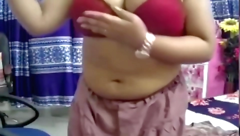 Indian girl in sexy lingerie fucks herself on webcam