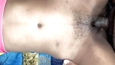 Indian babe with a nice hairy pussy is getting fucked