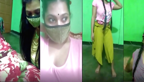 Indian solo video of a beautiful brunette showing off her body