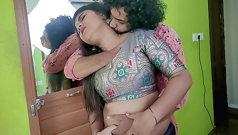 Sexy brunette indian teen is playing with her boyfriend's prick
