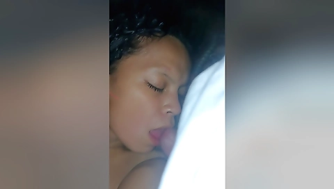 Indian brunette licking me up and eating my big cock